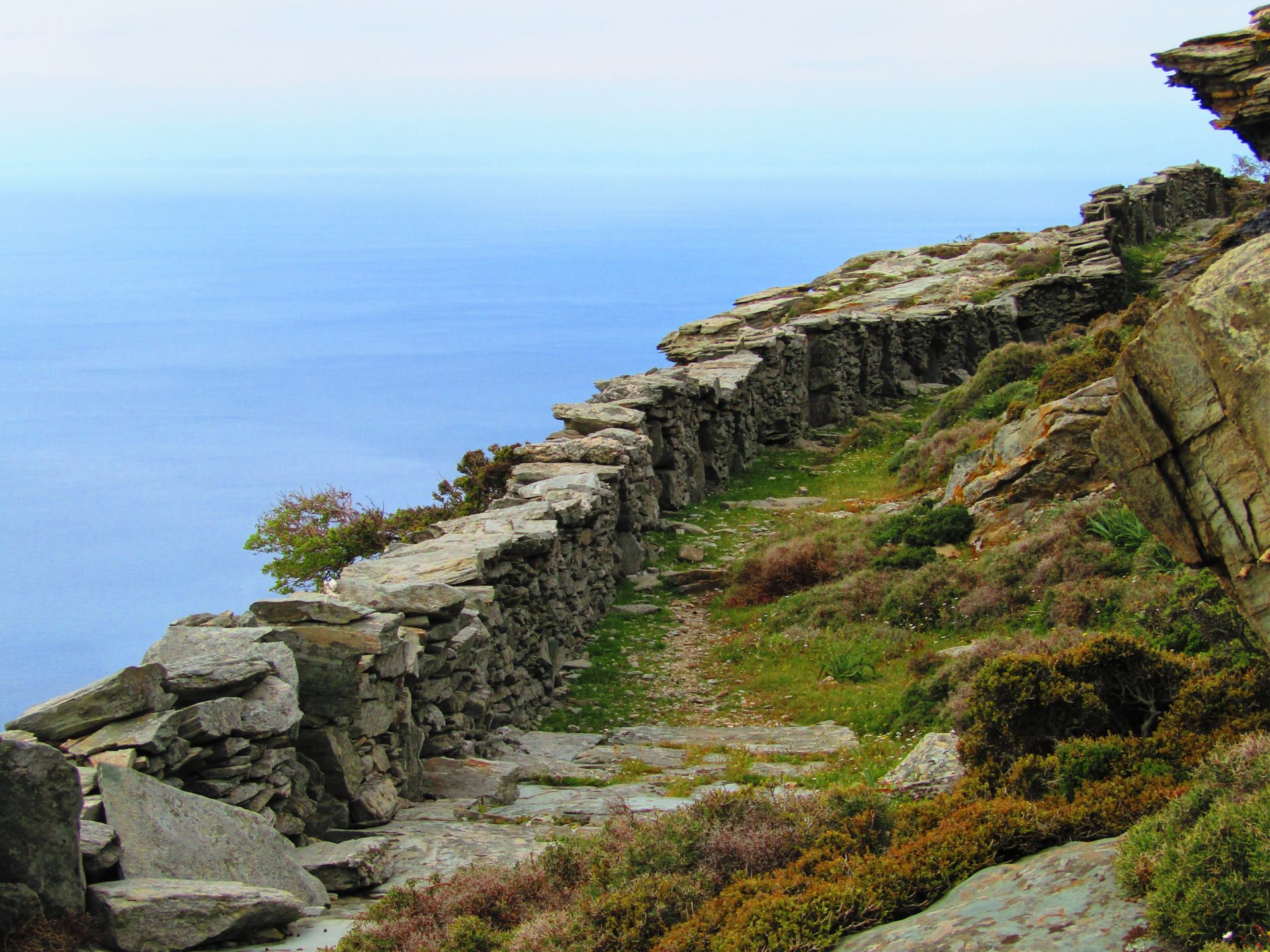 Dry Stone Walls Andros Cyclades Greece