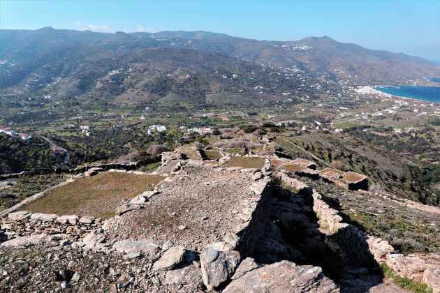 Old stone farm houses Andros Cyclades